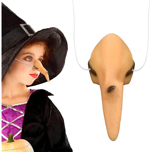 Boland 74503 – Nez de sorcière en silicone et polyester avec élastique pour le maquillage, le carnaval, les soirées à thème
