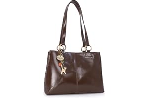 Catwalk Collection Handbags - Damska Torebka na Ramię z Patentowej Skóry - Średnia Torba Typu Tote z Wieloma Kieszeniami - Bellstone