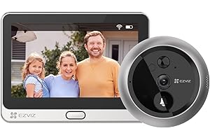 EZVIZ DP2C 1080P Visiophone Connecté Interphone Vidéo, Judas Numérique, Caméra avec 4.3 Pouces Moniteur, Surveiller Via Smartphone, PIR Motion Detection, Audio Bidirectionnel, 5m Vision Nocturne
