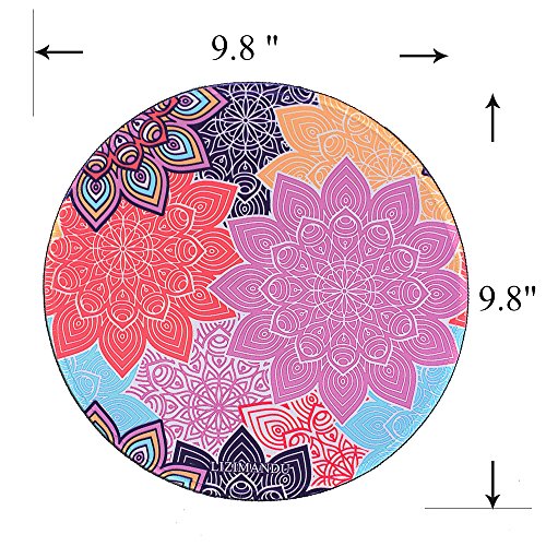 Gaming Mauspad(250 x 250 x 3 mm) ,Lizimandu Silent Designer Runde Round Mousemat /Standard Size mit Anti-Rutsch-Leder-Runde Double Sided Durchmesser 25 cm für alle gängigen Mouse-Typen(Bunte Klamotten/Colorful Gear) - 3