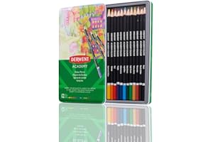 Derwent Academy Colouring Pencils, Set of 12 in Tin Box, Blendable Multicolour Artist’s Pencils, Ideal for Colouring, Drawing & Illustration, Premium Hobbyist Quality, 2301937