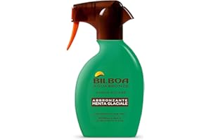 Bilboa, Spray Acqua Solare Aquabronze, Spray Abbronzante Menta Glaciale con Mentolo e Aloe Vera - Rinfresca e Idrata la Pelle - Ideale per Pelli Scure e Abbronzate - 250 ml