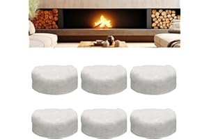 PROTA 6PCS Keramikwolle für Bioethanol, Keramische Wolle Kamin Keramikschwamm für Bio Ethanol Kaminofen Keramik Wolle für Indoor Gel Tischkamin, Längere Brenndauer 8,6 X 8,6 X 2,8 cm