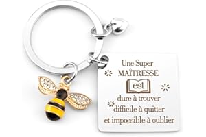 Ktiavo Merci Maitresse Cadeau Idee Cadeau Maitresse d'école Fin d'année Porte Clef Cadeau Atsem Maternelle Cadeau Atsem d'école Fin d'année Cadeau pour Astem Nounou Institutrice Aesh Avs Cadeau Noel