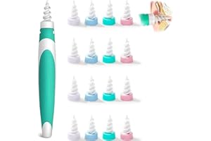 BTKVISEQAT Środek do usuwania woskowiny z uszu, Q grips, środek do czyszczenia uszu, spirala 360 stopni, zestaw do czyszczenia uszu dla dzieci i dorosłych, zestaw do czyszczenia uszu z 16 bezpiecznymi i miękkimi