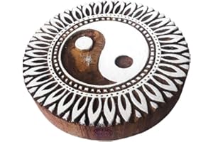Royal Kraft 8 Inch Künstlerisch Holz Blöcke Groß Yin-Yang Runden Entwürfe Großer Drucken Stempel