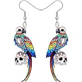 DUOWEI Süß Acryl Papagei Ohrringe Aras Baumeln Schmuck für Frauen Mädchen Jimmy Buffett Urlaub Geschenke