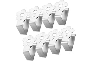 quxup Tovaglia Clip Fermatovaglie Antiscivolo Set di 8 fermatovaglie Decorative in Acciaio Inox - per Picnic, Barbecue, Matrimonio, Festa (Fiori)