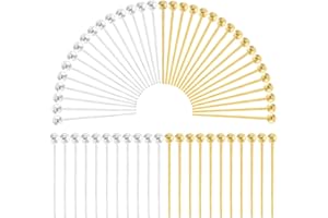 SOFPLATE 1 Box 600Pcs 20mm Small Ball Head Pins jewellery Head Pin Gold Silver Long Headpins Brass Needles Head Pin Findings for jewellery Making Accessories DIY Dangle Earring Crafts Women Adult