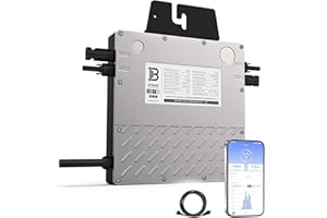 BENY Micro Inverter 800W- Inverter Grid Tie con WLAN, controllo APP- Inverter da 800W a 600W regolabile- IP67 impermeabile- Cavo di connessione lungo 5M- Plug and Play