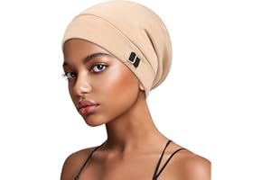 Kiiwah Satynowa czapka do spania z podszewką satynową, regulowana czapka z kręconymi włosami do spania unisex czapka typu slouch beanie czapka do spania miękka satynowa czapka z jedwabnym bonnetem dla