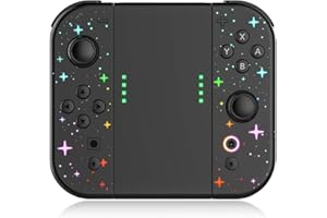 kipylca Controller für Switch/Lite/OLED, L/R Pair Joycons Controller Ersatz Joystick mit Dual Vibration/6-Axis Gyroscope/Motion Control/Turbo/Wake-up Funktion (W02)