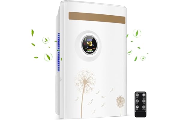 Deshumidificador Silencioso 2200ML, Deshumificadores de Humedad, Apagado Automático Purificación UV Temporizador Descongelación Automático, con Mando a Distanciamando para Baño, Dormitorio, Oficina