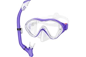 HH HHAO SPORT Snorkeling Gear for Kids with Foldable Silicone Full Dry Snorkel, Kids Snorkel Set Anti Leak Youth Junior Snorkeling Package Diving Mask Soft Tube with Mesh Bag Swimming Goggles