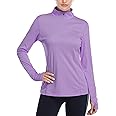 HISKYWIN Womens UPF 50+ Sun Protection Tops Long Sleeve Half-Zip Thumb Hole Outdoor Performance Workout Shirt
