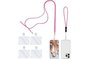 Simarro Uniwersalna smycz do telefonu komórkowego, 2 łańcuszki do telefonów, regulowany, nylonowy pasek na szyję, do wszystkich