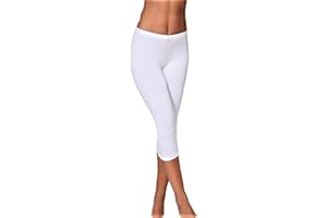 JADEA Leggings Donna Modello Capri Cotone Elasticizzato - Disponibile nei Colori Nero, Blu, Bianco, Grigio