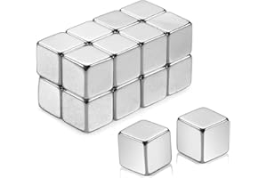 ZOOTING 16 Stück Neodym Würfel-Magnete Extra Stark Set,Würfelmagnete für Glasmagnettafeln Kühlschrank Pinnwand Memoboard Whiteboard Schule Lehrer Map,Büro, mit Vorratsbehälter | Silver (10x10x10 mm)