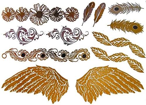Jewellery-TATTOOS ÉPHÉMÈRES- large wings colour NOIR.notice Silver and Gold in French