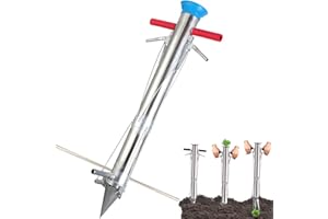 Huskydg Piantatore Professionale Transplanter Veloce 3 Bocche con Distanziatore Trapiantatore Piantine Bulbi Semi Piante Giardino Orto Consente di Lavorare in Posizione