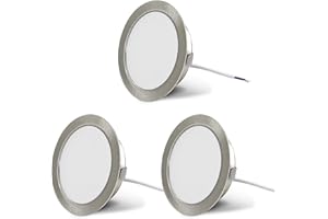KYOTECH Set di 3 luci per mobili LED 230 V 3,5 W LED IP44 G4 15 mm faretti da incasso per mobili piatti, 4000 K bianco caldo, cappa da cucina, faretto da incasso bagno (Nickel spazzolato)