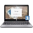 HP 2018 11.6” HD IPS Touchscreen Chromebook with 3x Faster WiFi - Intel Dual-Core Celeron N3060 up to 2.48 GHz, 4GB Memory, 16GB eMMC, HDMI, Bluetooth, USB 3.1, 12-Hours Battery Life (Renewed)
