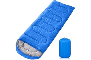 TZPAUG Sac de Couchage Adulte Enfant pour 3-4 Saisons, Imperméable et Compact, Adapté pour l'intérieur et l'extérieur, Camping et Randonnée