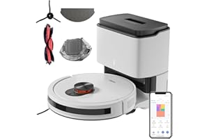 ROIDMI Eve CC Robot aspirateur avec Fonction d'essuyage, Navigation Laser 4000Pa - Réservoir Automatique de 2,5 l - Aspirateur 3 en 1 - Idéal pour Poils d'animaux, Tapis, sols durs