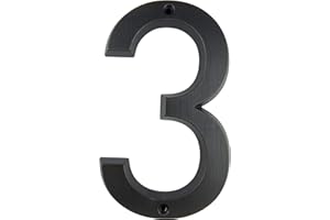 HASWARE Plaque de numéro de maison 6 pouces (15 cm) Style vintage fini bronze vieilli Numéros de porte Plaque de signalisation Numéros d'adresse du domicile de la rue, alliage de zinc (3)