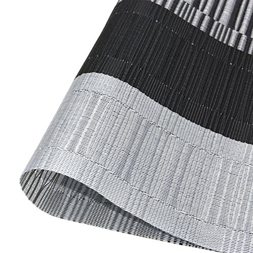 NKTM Platzdeckchen (4 er in Schwarz +Grau) Platzsets, Abgrifffeste und Waschbare Hitzebeständig und Rutsch Leicht Gespeichert / Style Einrichtung in Küche - 5