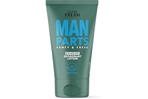 SWEATBLOCK Super Fresh Man Parts Ball Deodorant for Men - POWDER LOTION - Mens Hygiene Cream for Groin, Butt, & Body - Fresh Control Odor, Anti Chafing, Stop Itch, Absorb Sweat - Aluminum Free - 4 oz Tube