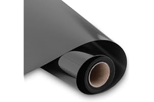 HIKENRI Rollo Vinilo Textil Termoadhesivo 30.5x300cm Vinilo Textil Permanente para Plotter de Corte Cricut Maker, Silhouette Cameo, HTV para Ropa, Gorras, Pantalones, Otros Tejidos, Negro