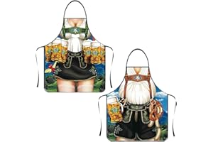 Anzhee 1-2 Stücke lustiges Oktoberfest Weihnachten Schürze kreative Kochschürze Küchenschürze Grillschürze Lustige Motiv Sexy Schürze für Männer Damen Freund Bierfest Party Lustige Schürze Geschenk