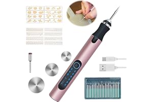 YAASIER Elektrische Gravierstift, Multifunktionaler Gravierwerkzeugsatz, Tragbare Drahtlose Gravurwerkzeug Ätzstift für DIY Schmuck Metall Glas Kunststoff Holz Keramik Stein Gravur