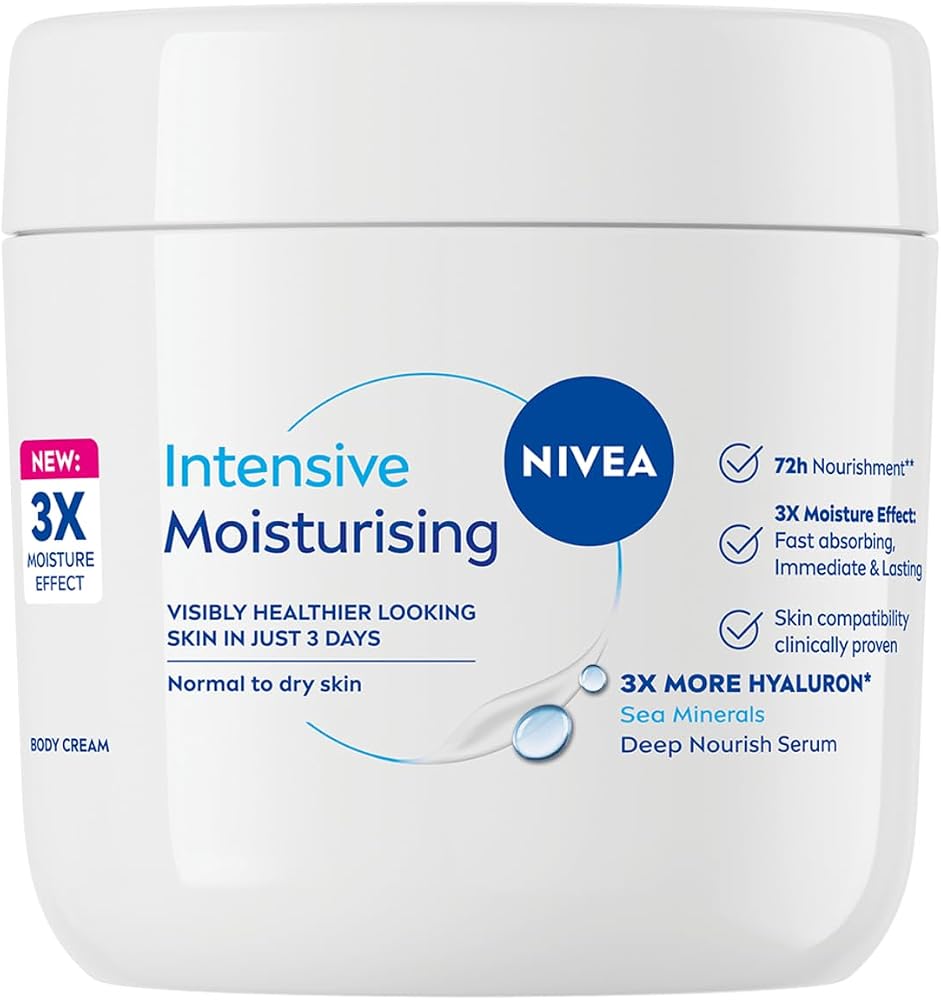 NIVEA Yoğun Nemlendirici El & Vücut Bakım Kremi 400ml, Normal/Kuru Ciltler 48 Saat Nemlendirme