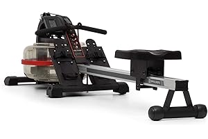 Capital Sports Rowlympic - rameur a Eau,Banc d'aviron, entraînement régulier et articulé,glissière de 120 cm de Long, rameur Fitness, résistance à l'eau avec régulation du Niveau d'eau, Noir