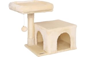 lionto Tiragraffi per Gatto Albero Tiragraffi Gatto Gioco Giocattolo Gatti Altezza 50 cm, Beige