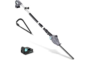 BlueMars Lawn and Garden Cordless Telescopic Pole Hedge Trimmer, 256cm Long Reach Extendable Trimmer for Hedges, Bushes, Branches, Shrubs – 2.0AH Battery, Charger, Shoulder Strap Included