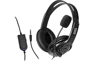 Eaxus® Casque de Jeu stéréo pour Playstation 4, PS4 Pro et PS5 - Gaming Headset avec contrôle du Volume et sourdine, Noir