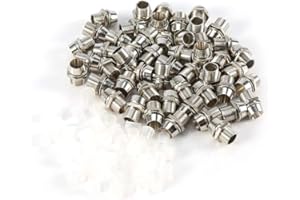 Nikou LED Lampen Halterung, 50 Stück Silber LED Fassung Halter, 5mm Lampenfassung Panel Display Halterung Halter Sockel Gewindebefestigung Größe 8mm