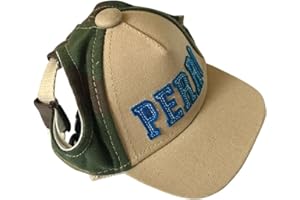 feiling Casquette de Baseball pour Chiot Petit Chien Tendance Chat Chapeau de Soleil Réglable avec Trous d'oreilles Sport Dog Hat avec Mentonnière Cap de Animaux (S, Vert)