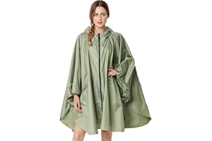 NUUR Regenponcho Damen Unisex Regencape Wasserdicht Festival Regenmantel Wiederverwendbar Rain Poncho Hiking Cycling Outdoor Mehrzweck Regenjacke mit Kapuze