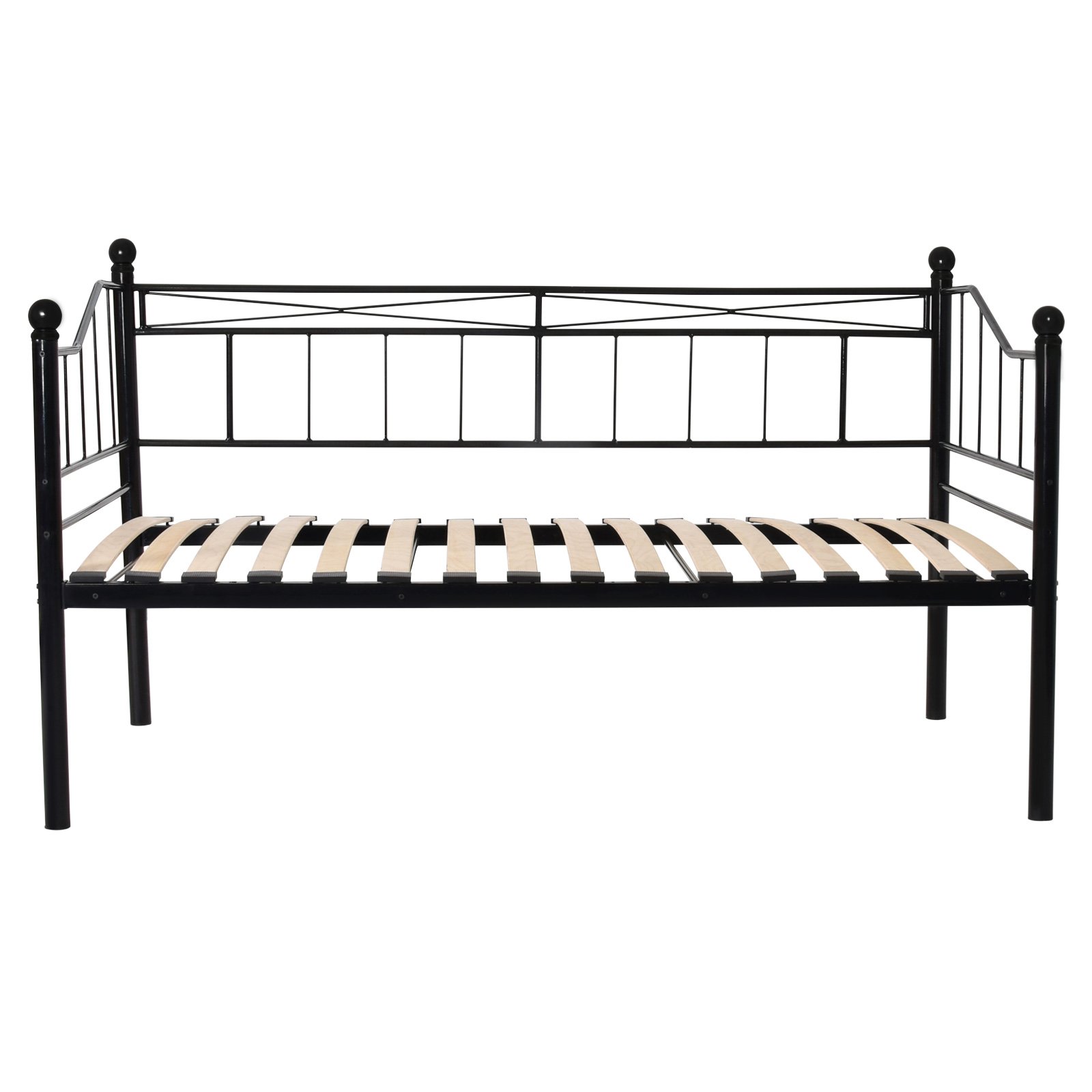 Miadomodo® Metal Day Bed Sofa Frame Multi-functional Single 3ft Base with Underbed Trundle Bedroom Living Room Furniture