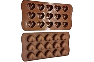 Onlineforu Ltd Heart Jelly Mould Silicone Moulds Wax Melt Moulds Shape Silicone Chocolate Cake Jelly Candy Mould E. (15 Heart Mould) - (1)
