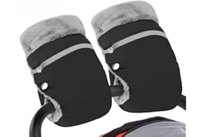 DITTYBUY Pram Hand Muff Waterproof and Windproof Anti-Freeze Pram Gloves Extra Thick Warm Winter Stroller Pram Hand Warmer