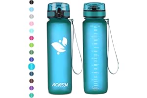 AORIN Botella Agua Deporte -350ml/500ml/750ml/1000ml - Botella Agua Niños Sin BPA，Impermeable y Reutilizable，Apertura con un Solo botón，Aplicar a Sport, Gimnasio, Trekking，Bicicleta