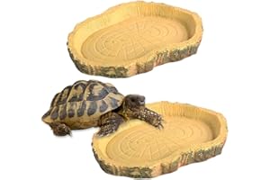 GENERISCH 2 Stücke Wasserschale Terrarium,Schildkröten zubehör,Reptilien Wasserschale, Futterschale,Terrarium Trinkschale, Wassernapf, Schale,Zubehör für Schlange, Schildkröte, Gecko