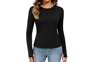 UMIPUBO Maglia Termica Donna Maglietta a Manica Lunga Intimo Termico Abbigliamento Fodera in Pile Strato Base Slim Fit Crop Top T-Shirt a Sportiva Basic Caldo Elegante Invernale