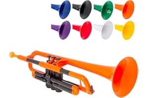 PINSTRUMENTS pTrumpet Plastic Trumpet with 3C and 5C Mouthpiece and Carry Bag - Bb Student - Orange