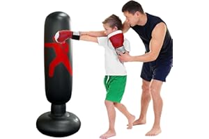 LTLSZRN Sacco da Boxe Gonfiabile per adulti Bambini 160 cm,Sacco da Boxe Gonfiabile Tumbler a Colonna per Taekwondo, praticare Karate,per sollievo dallo stress,praticare